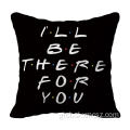 Digital Print Couple Cushion Cover Black Letters Printed Customized Cushion Cover Supplier